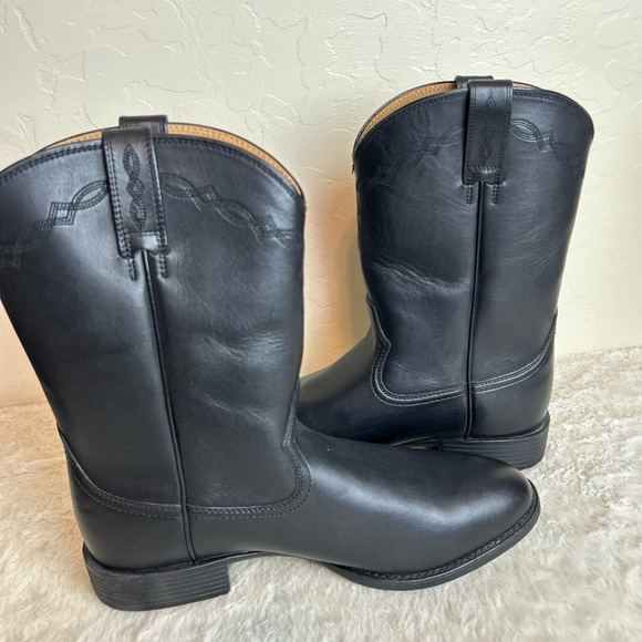 Ariat Black Leather Boots Heritage Roper Style 35501 Sz Men’s 11.5 D Cowboy NEW - Picture 5 of 9